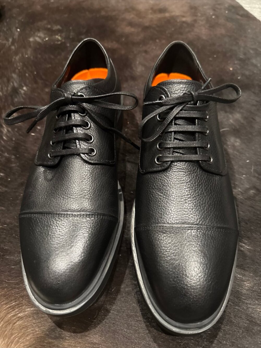 George Brown BILT Shoes Butch Cap Toe Derby Size 10.5 Black New $175
